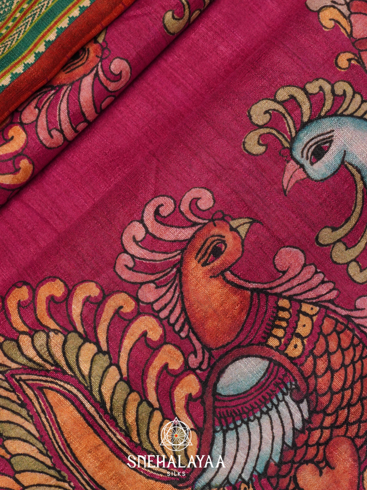 Pink Tussar Saree