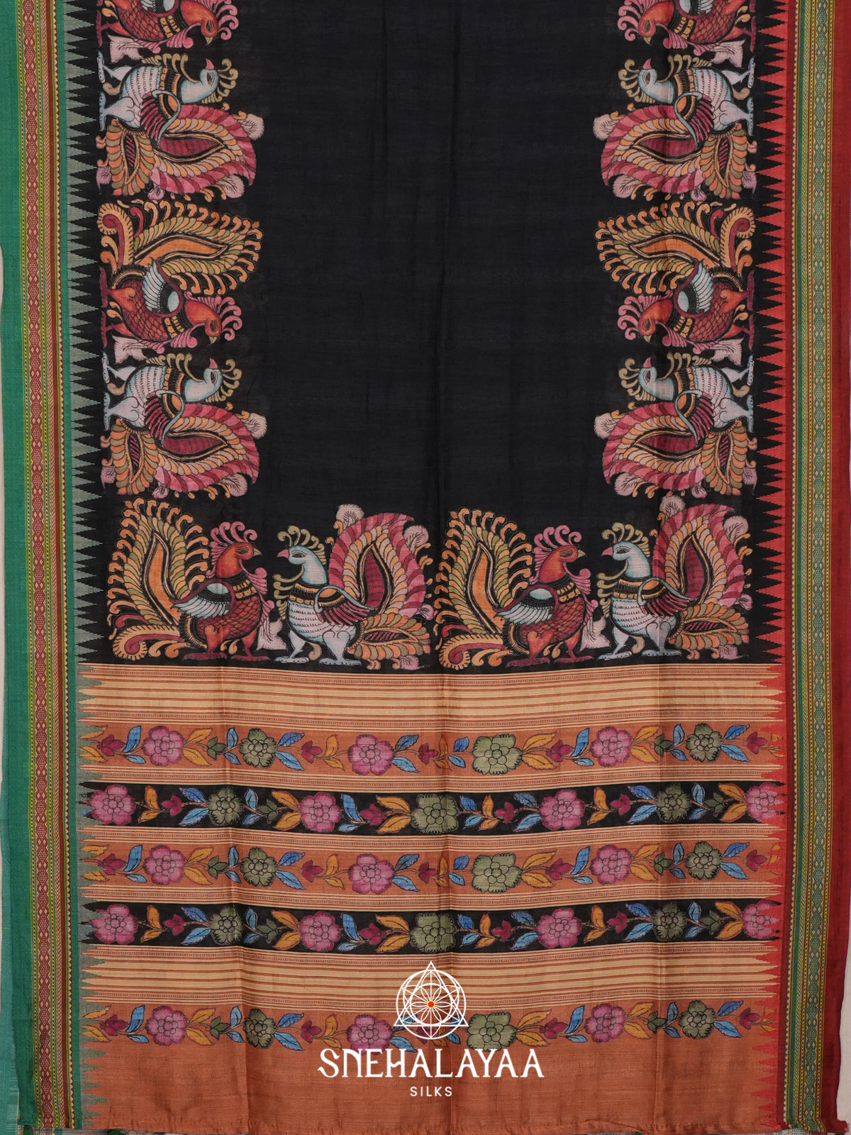 Black Tussar Saree