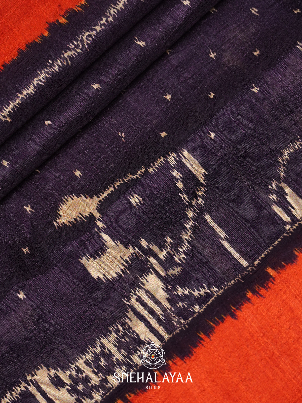 Aubergine Purple Tussar Saree