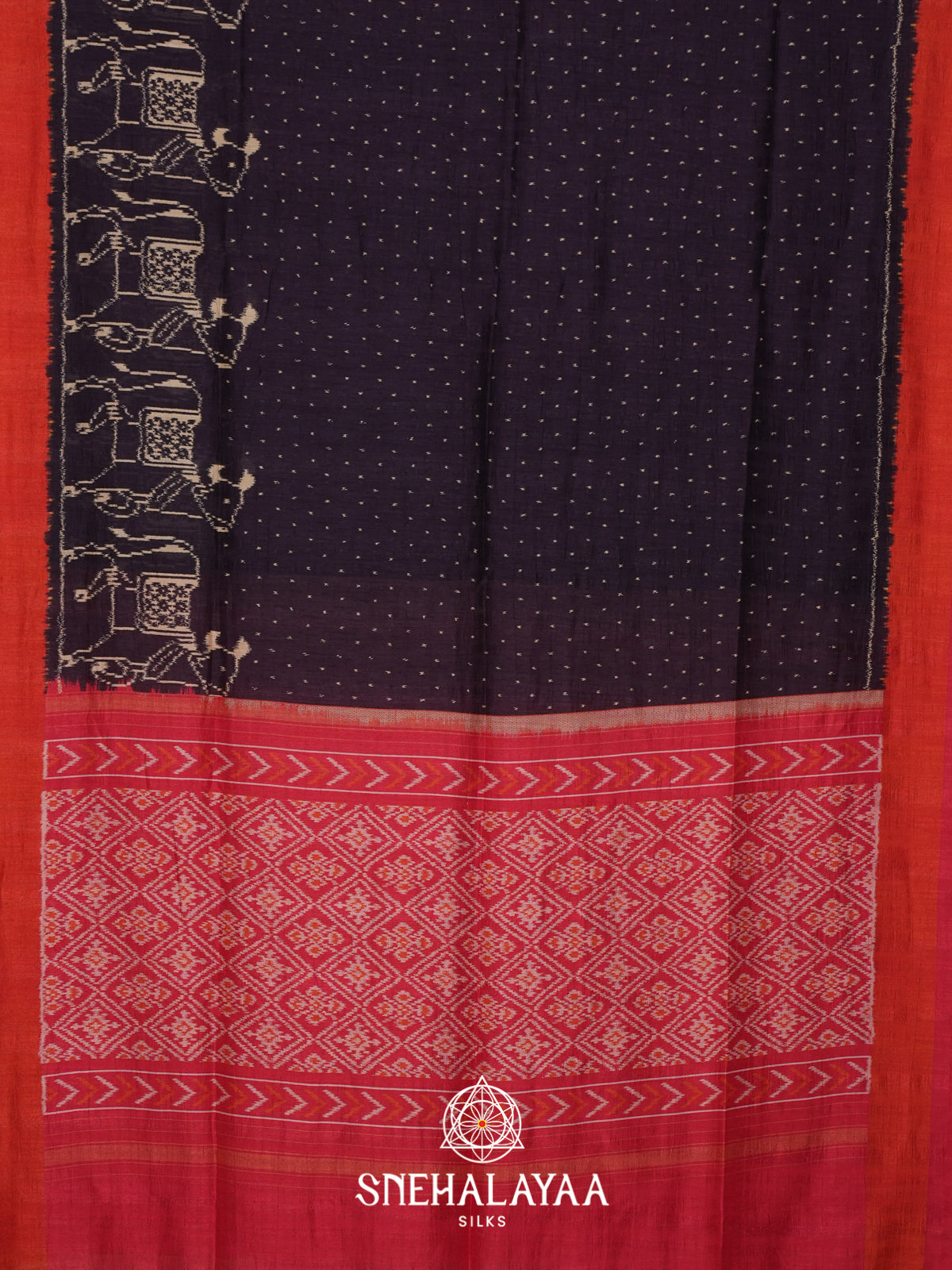 Aubergine Purple Tussar Saree