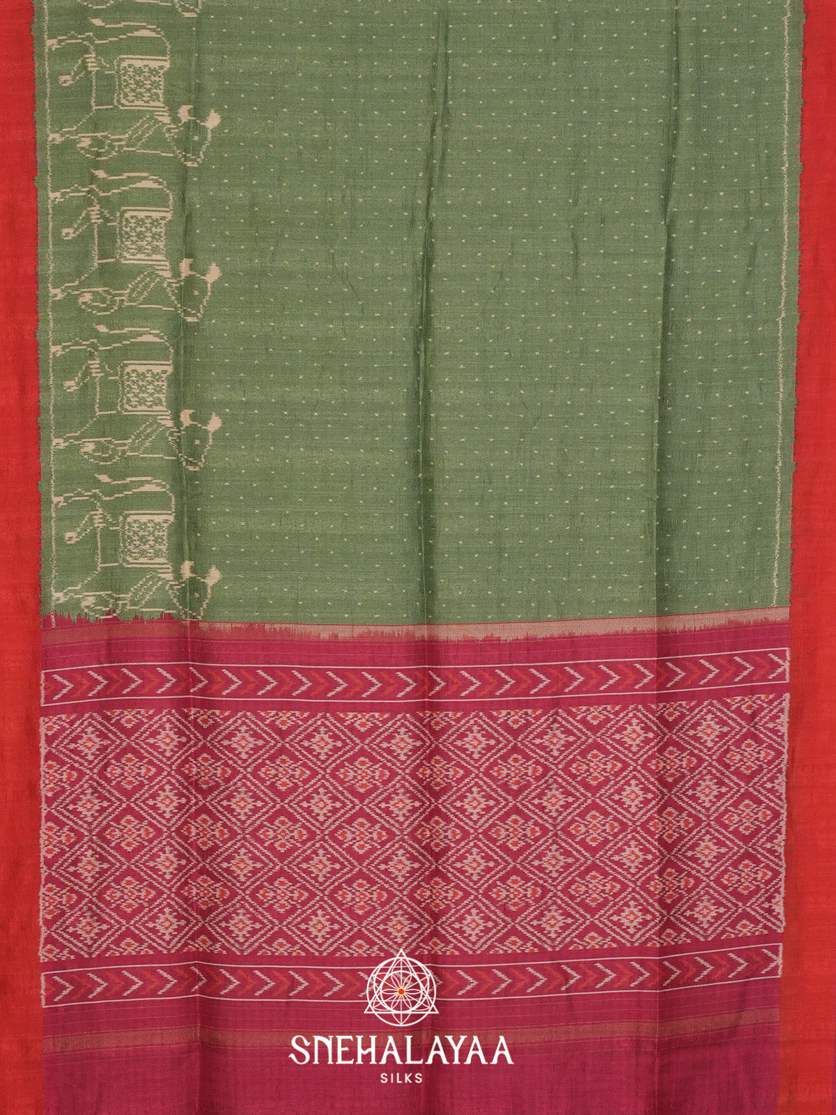 Green Tussar Saree