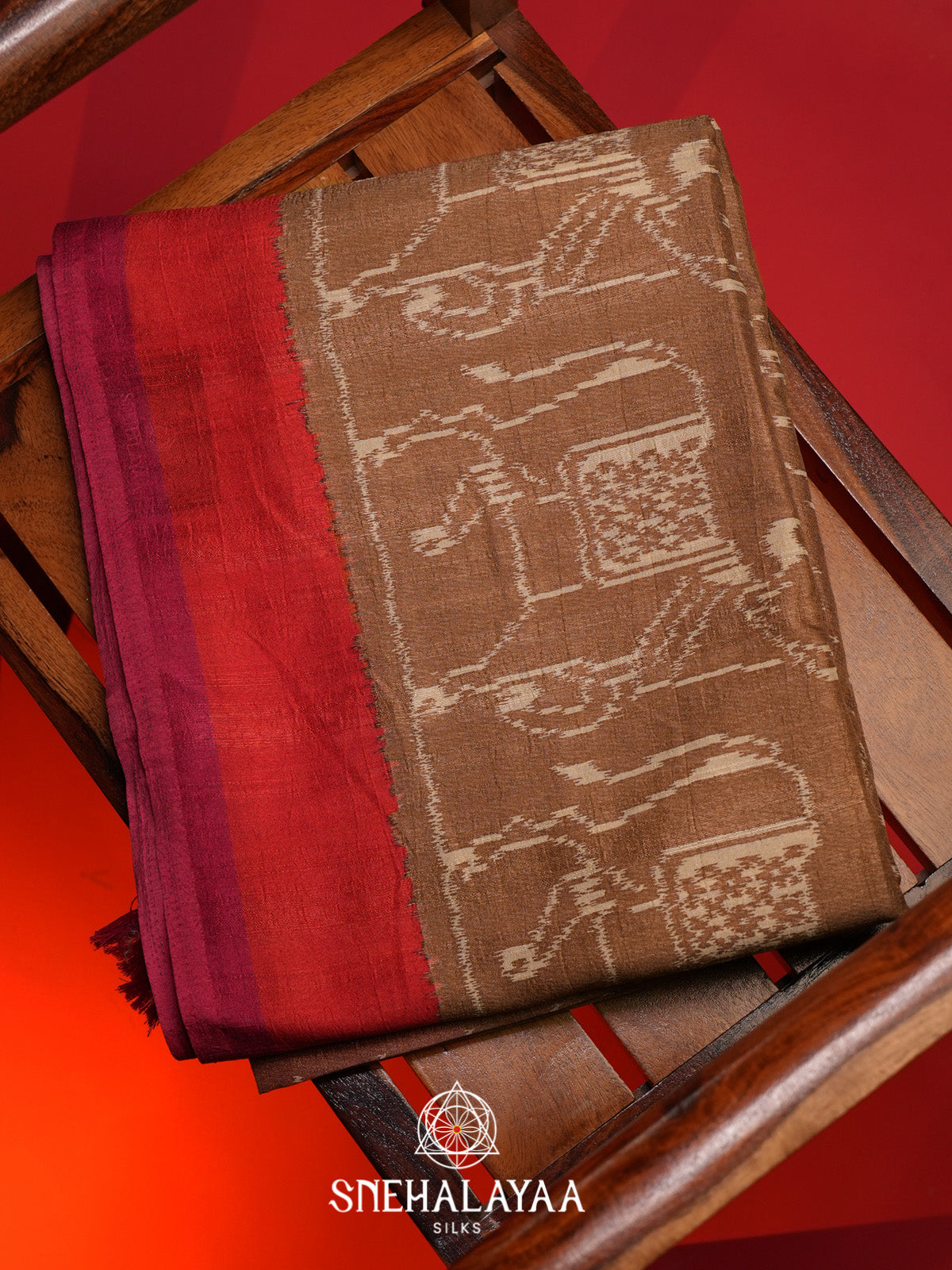 Brown Tussar Saree