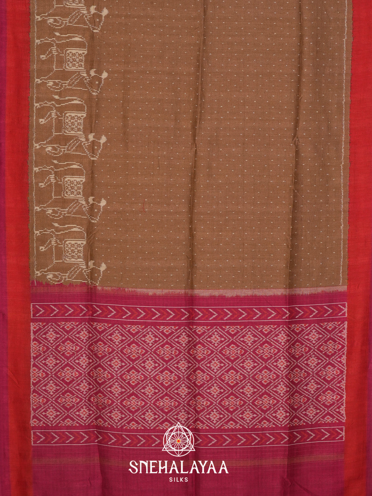 Brown Tussar Saree
