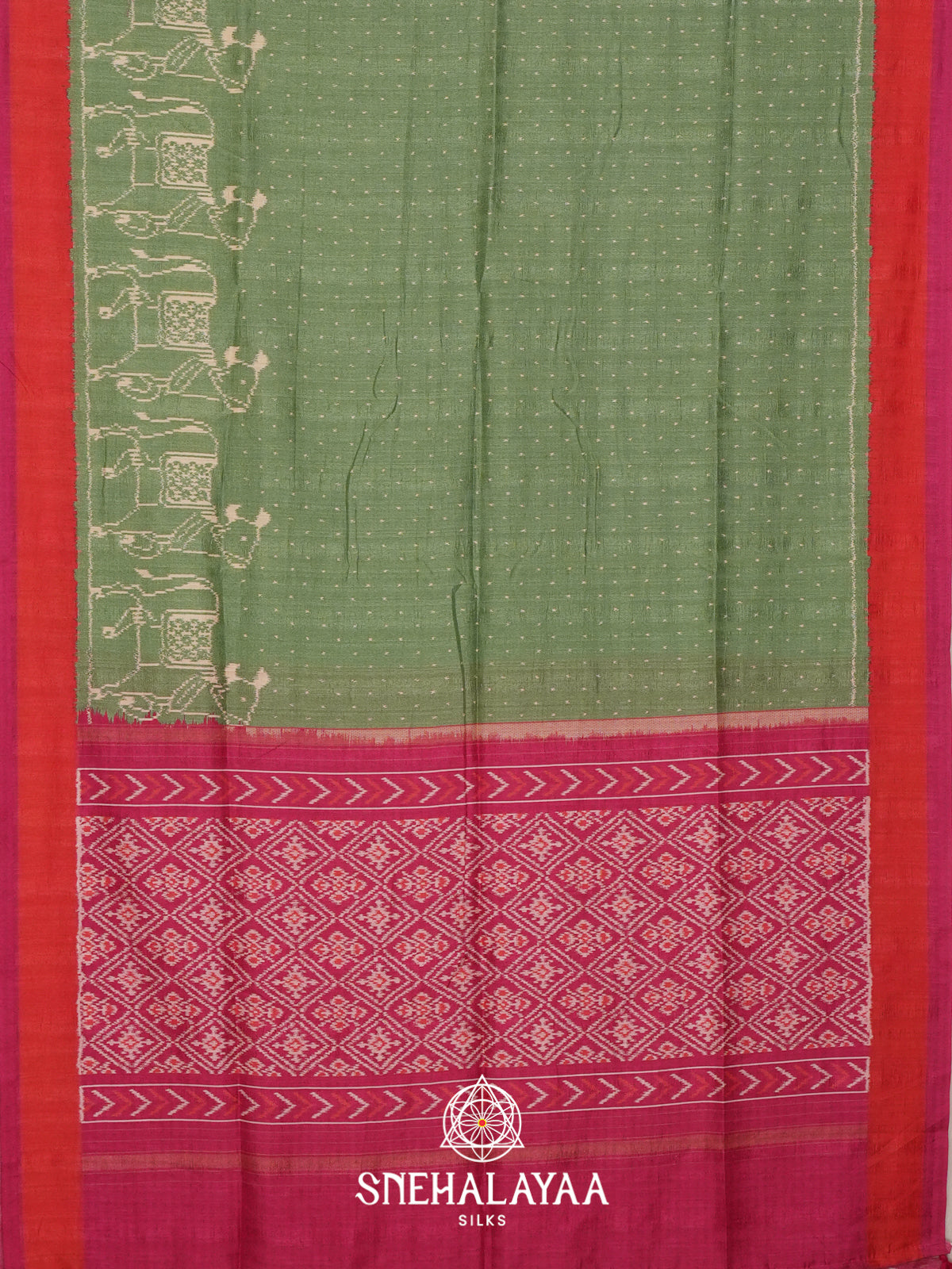 Green Tussar Saree