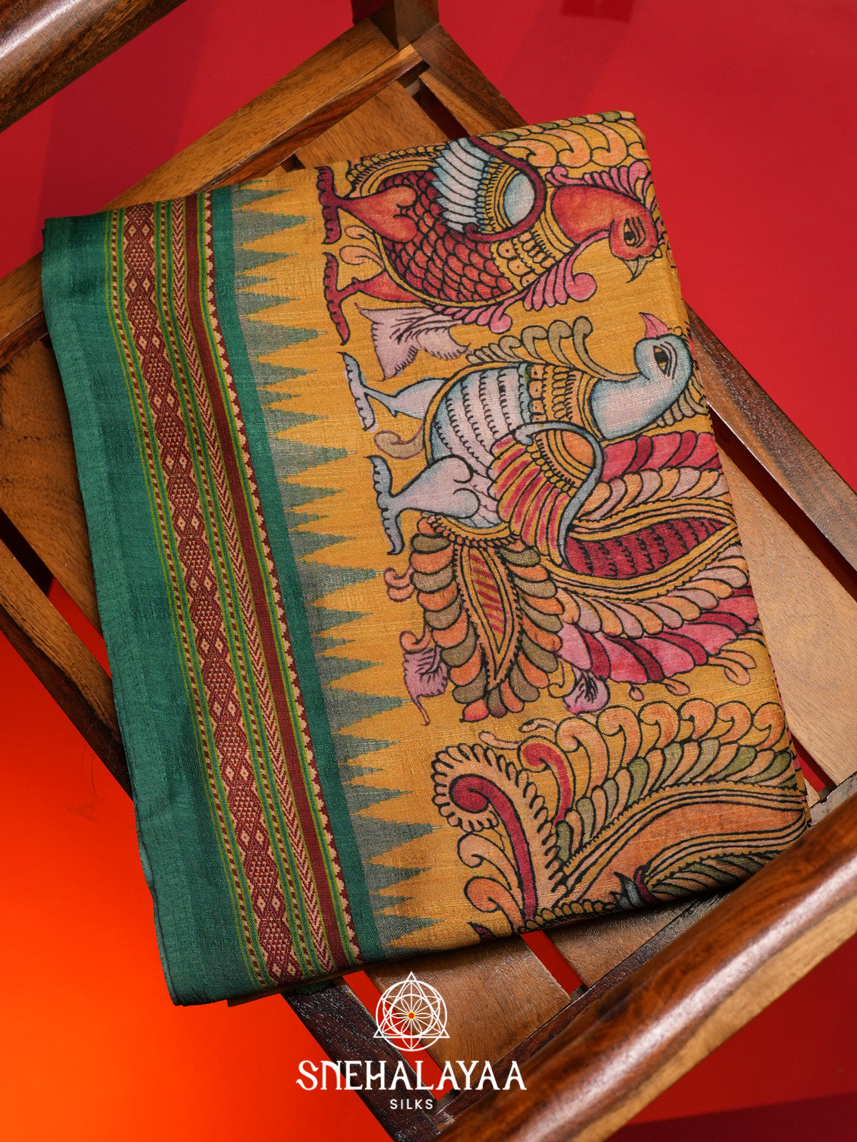 Yellow Tussar Saree