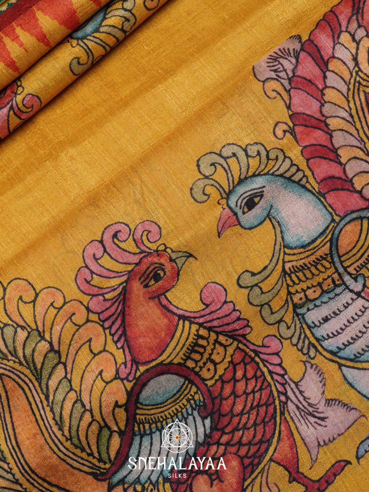 Yellow Tussar Saree