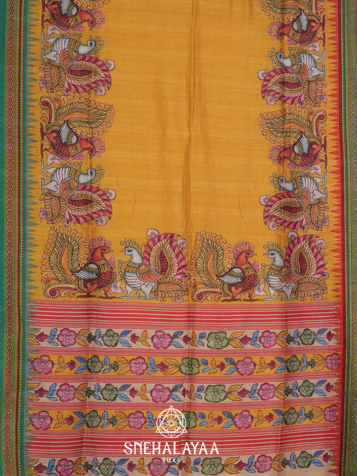 Yellow Tussar Saree