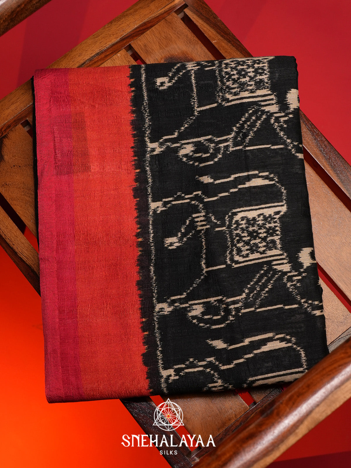 Black Tussar Saree