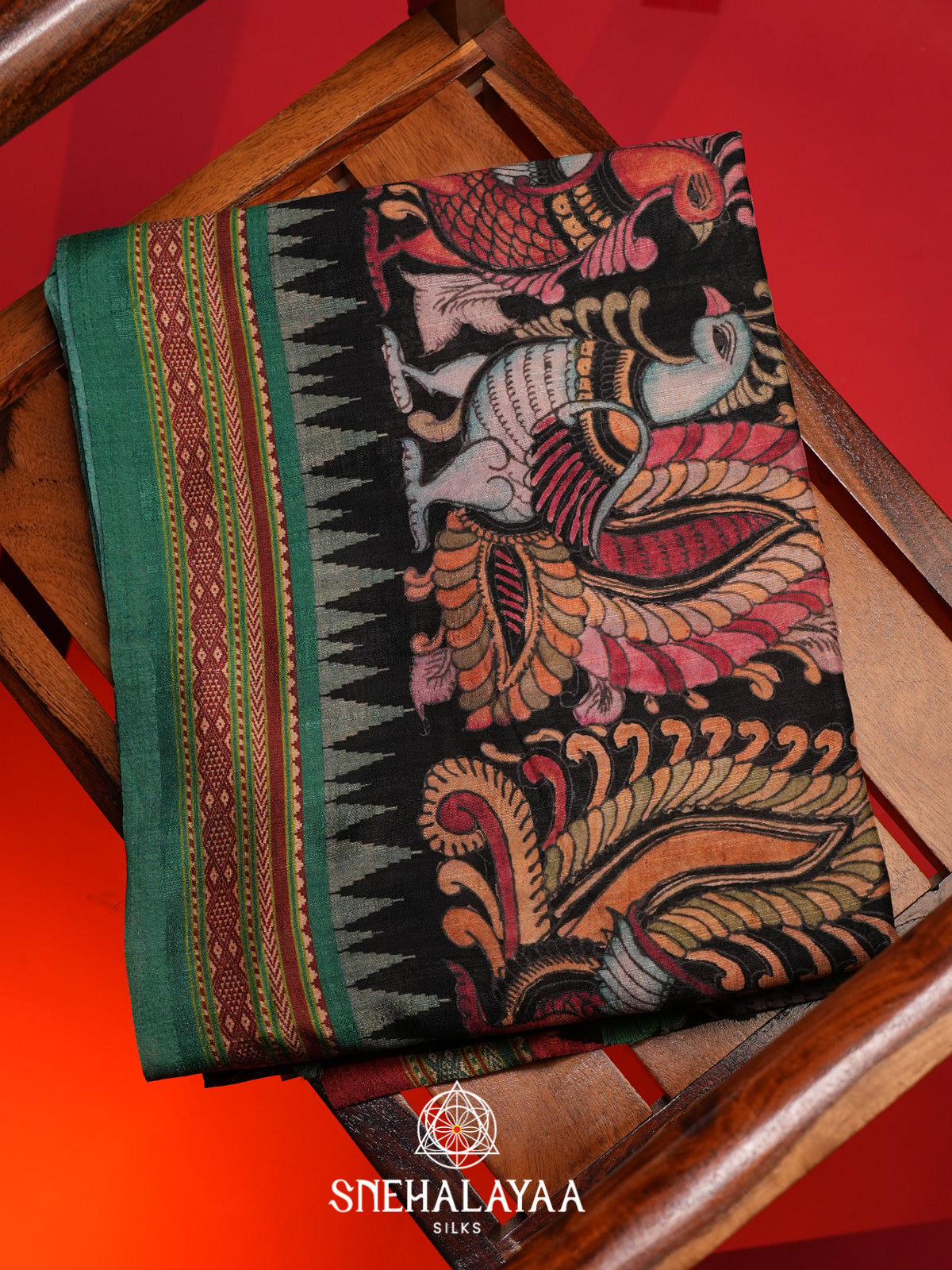 Black Tussar Saree