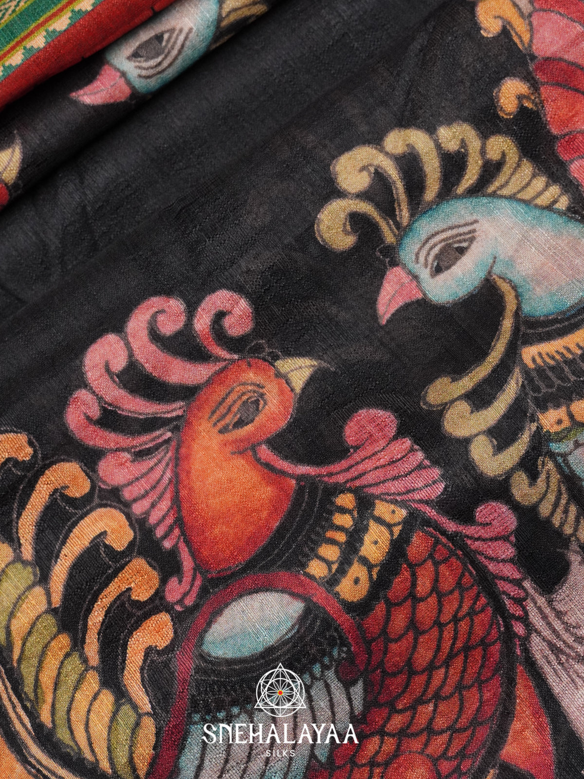 Black Tussar Saree