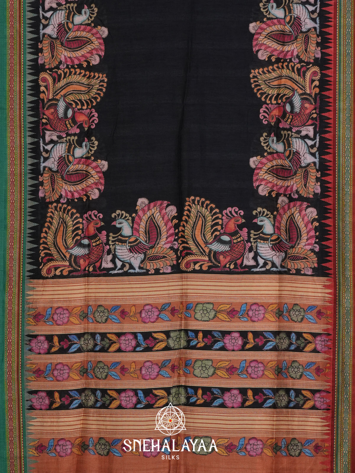 Black Tussar Saree