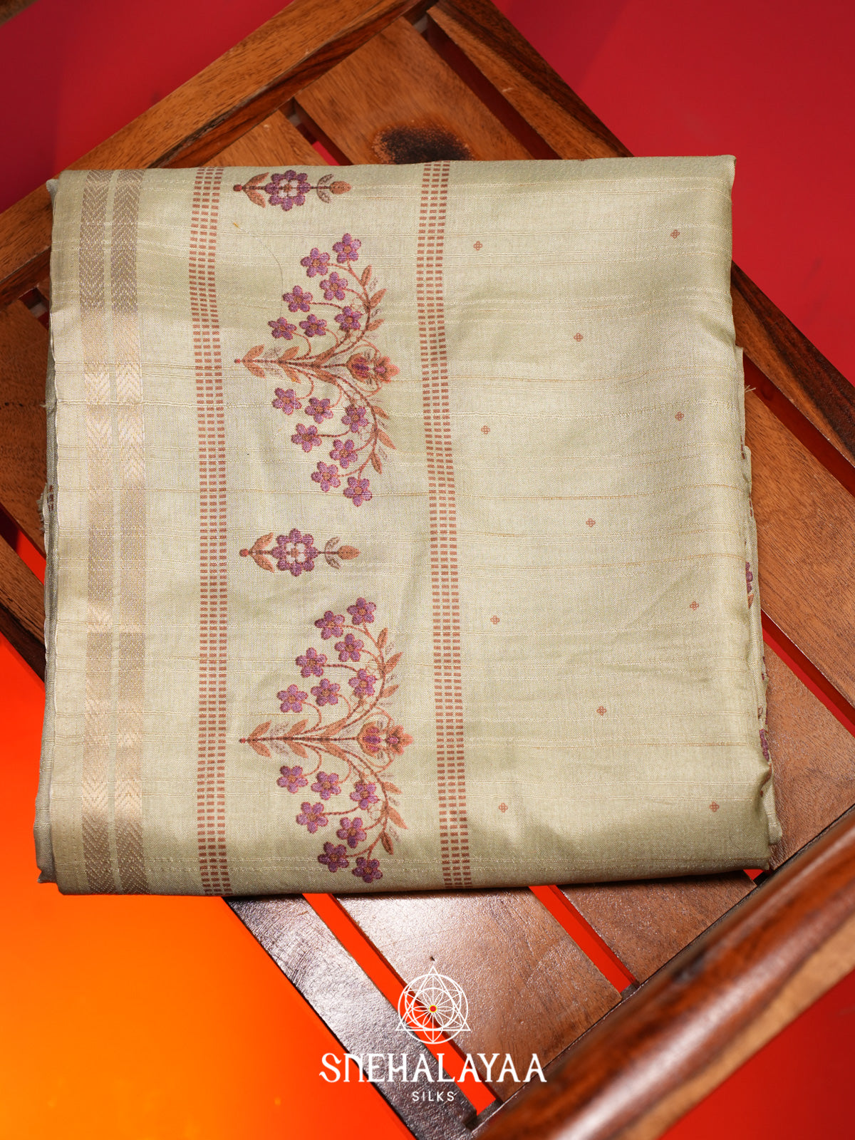 Pista Green Tussar Saree