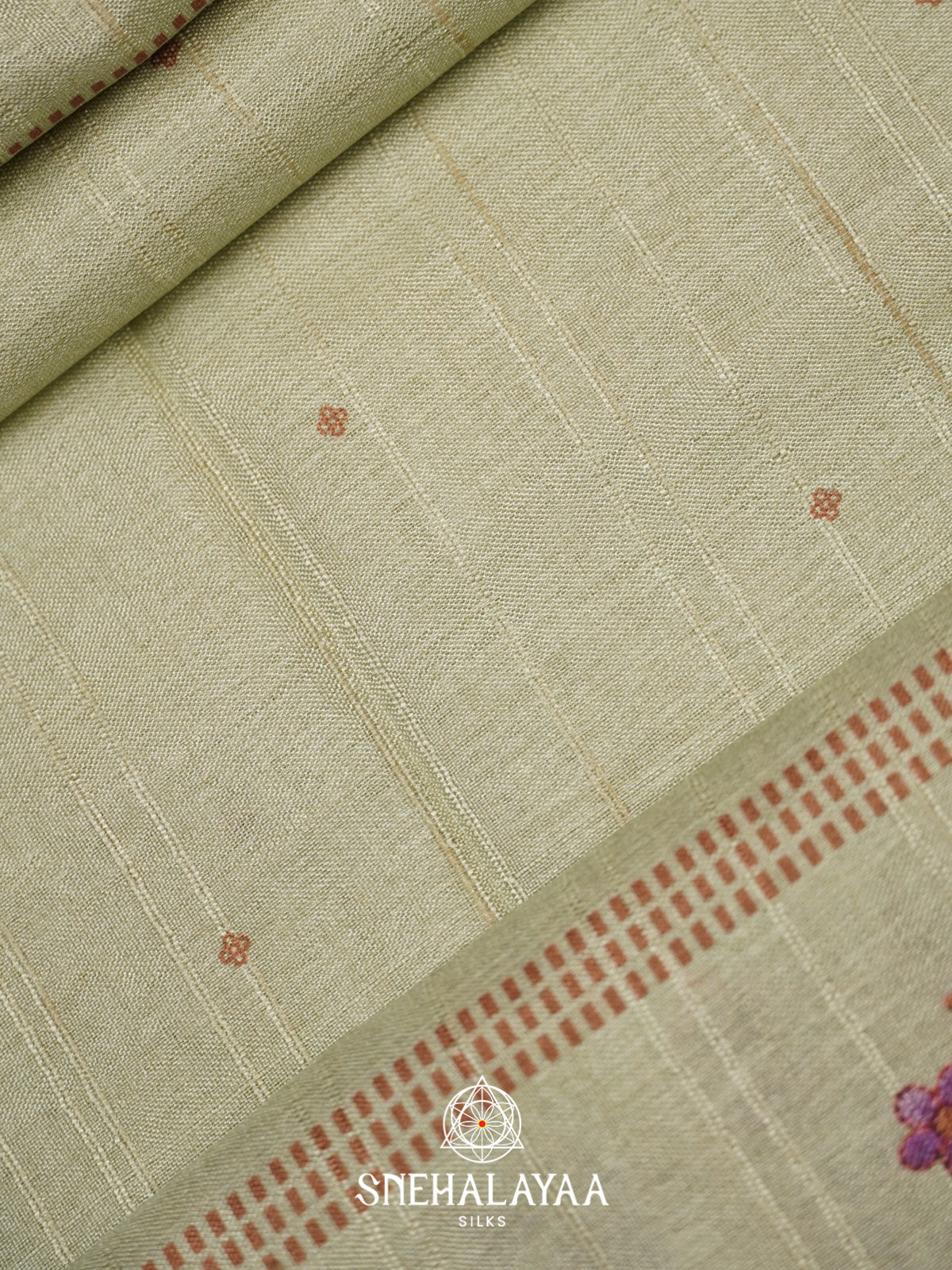 Pista Green Tussar Saree