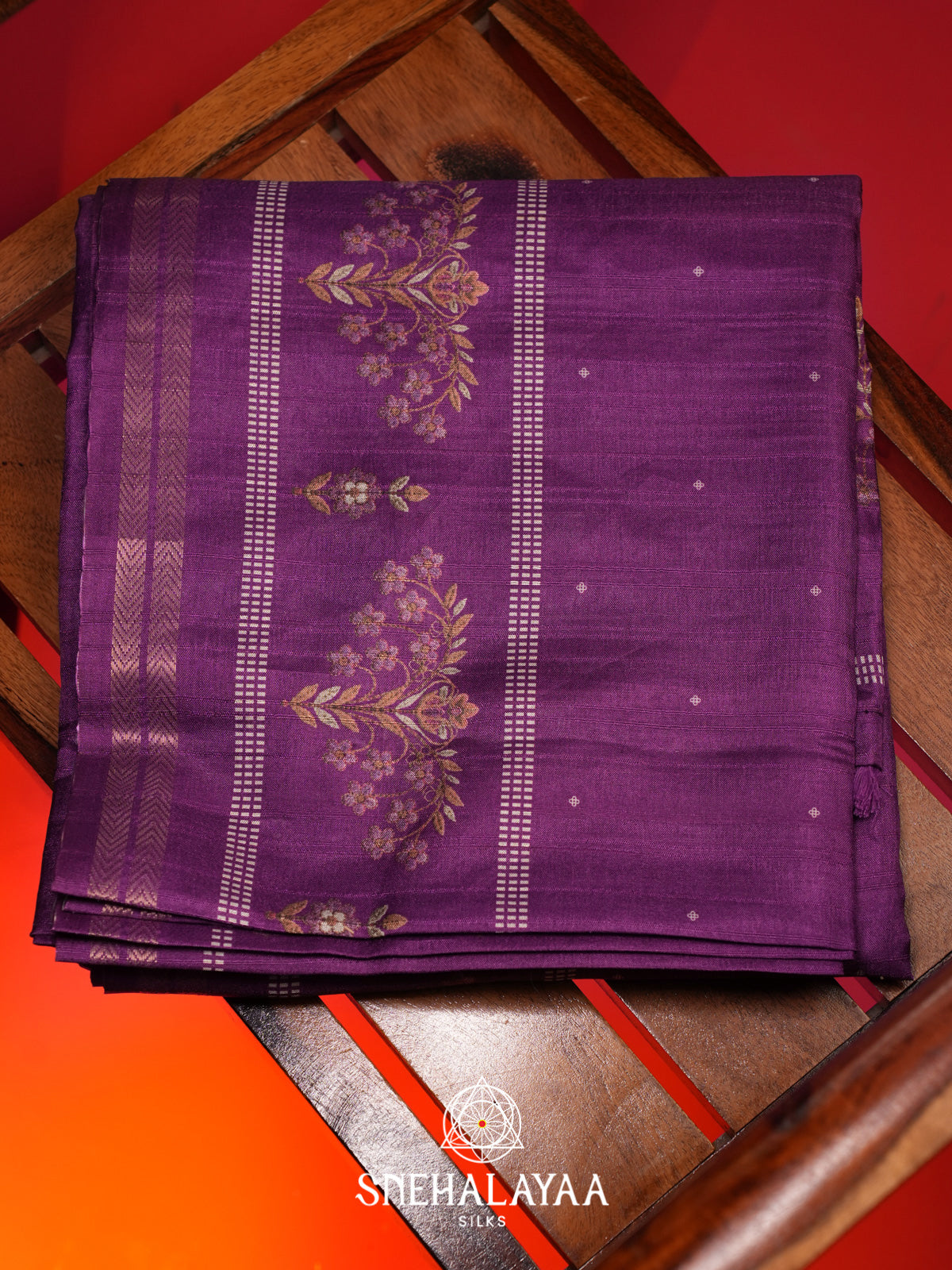 Magenta Purple Tussar Saree