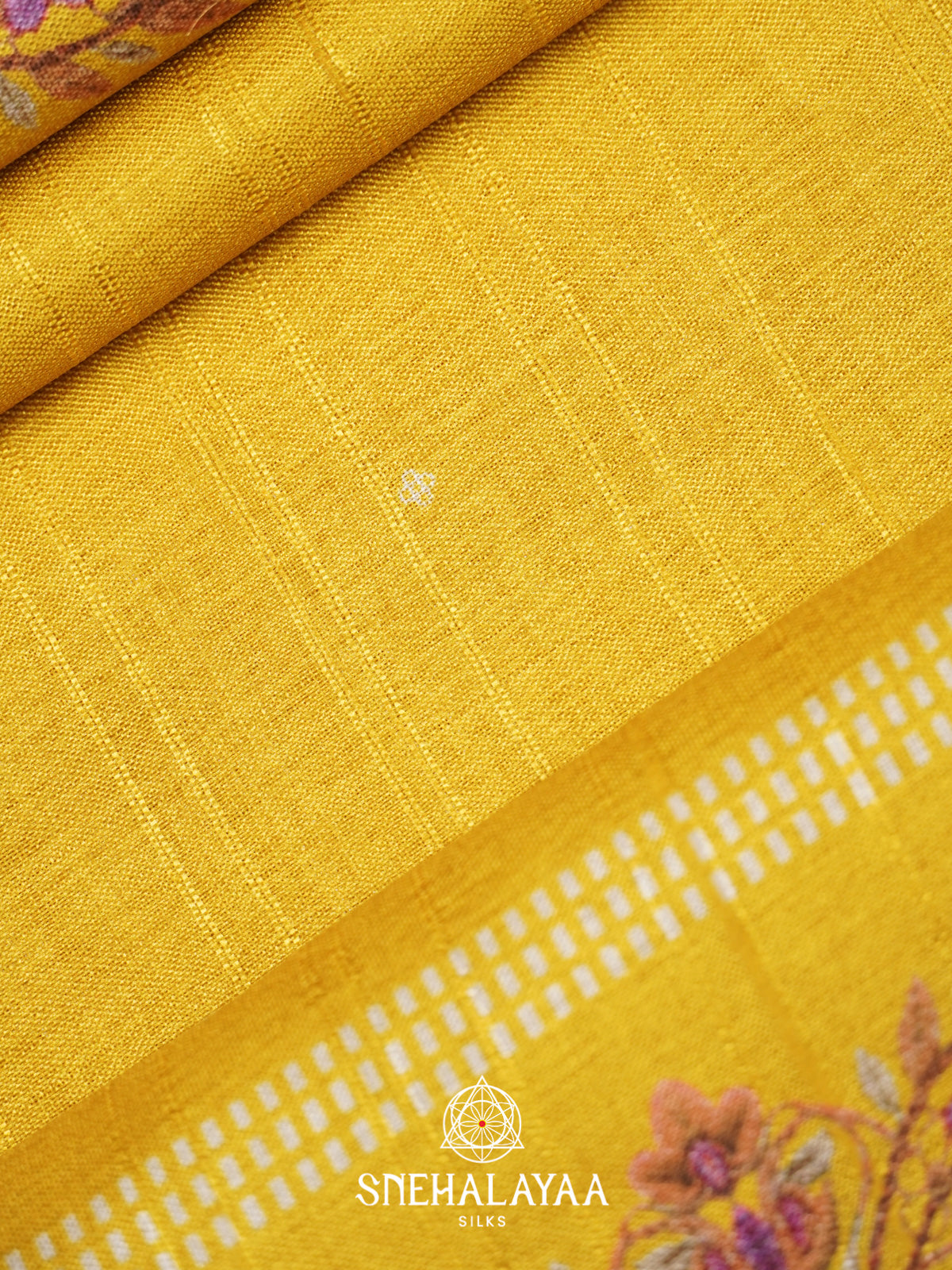 Yellow Tussar Saree