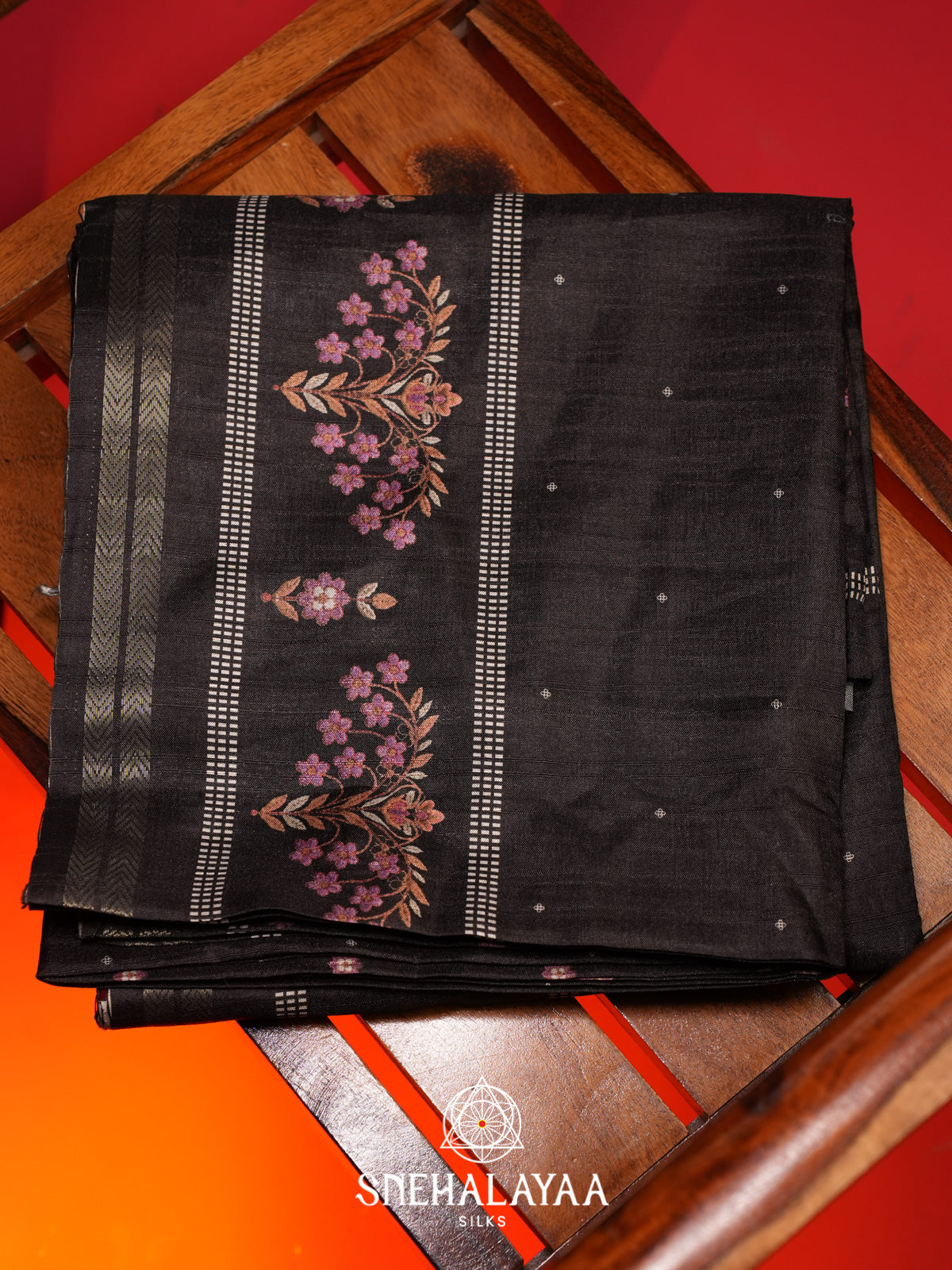 Black Tussar Saree