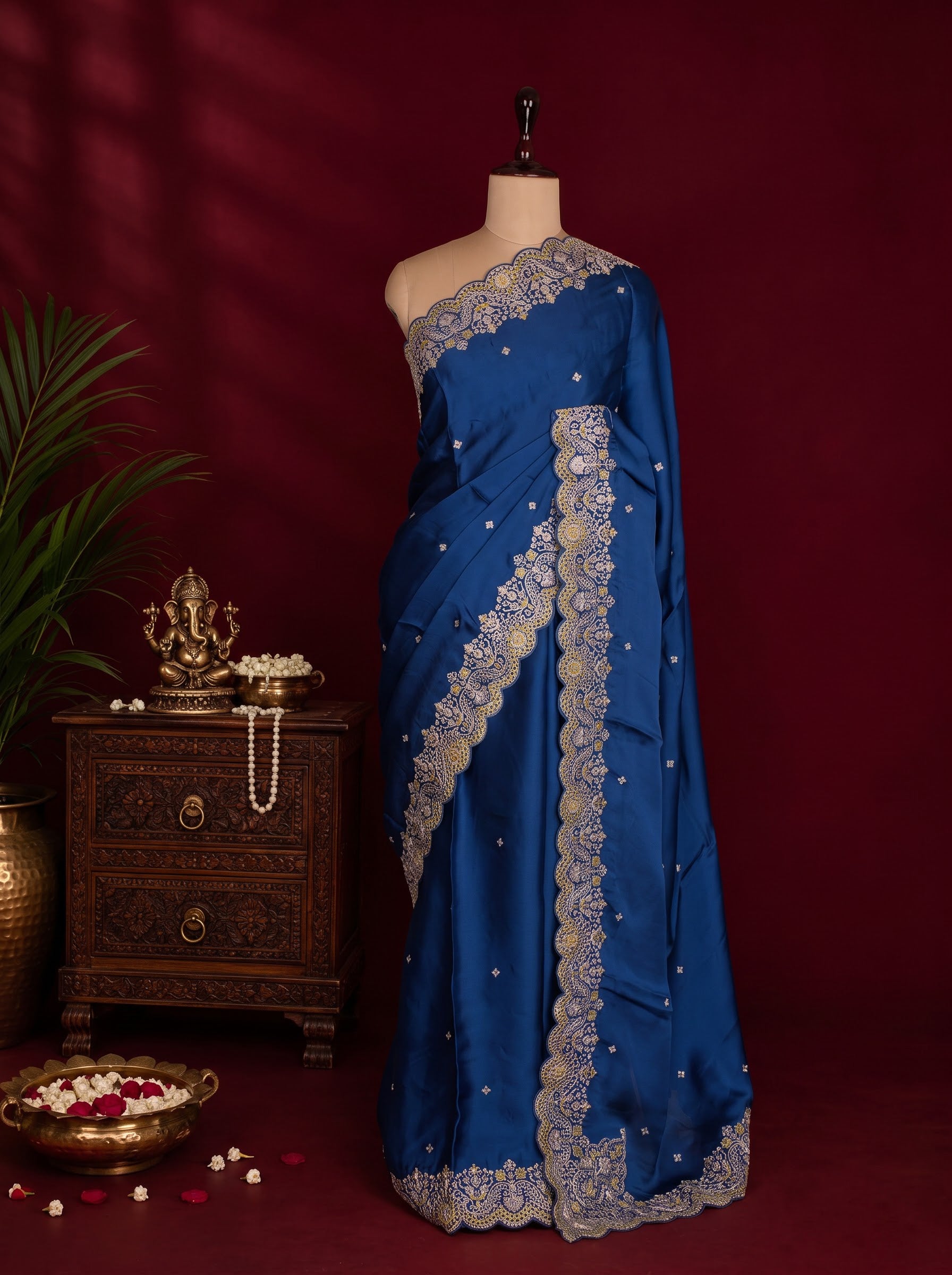 Navy Blue Designer Saree