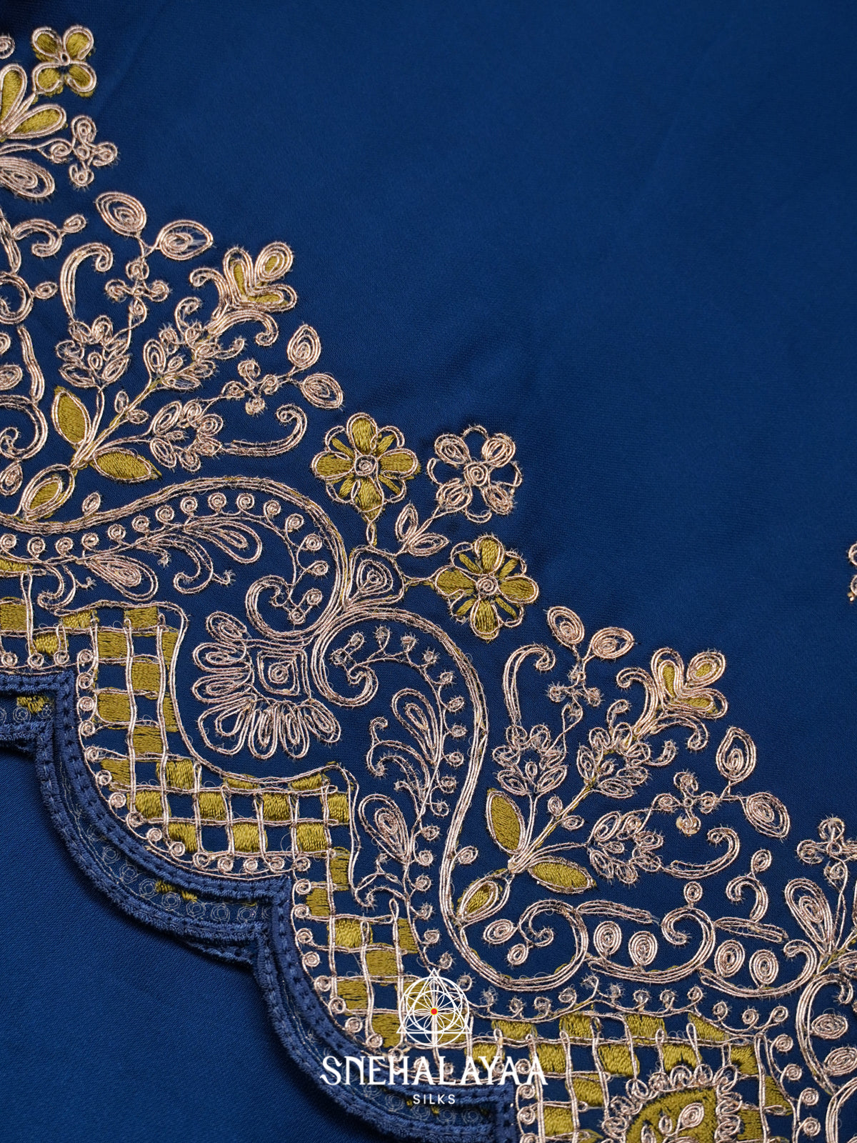 Navy Blue Designer Saree