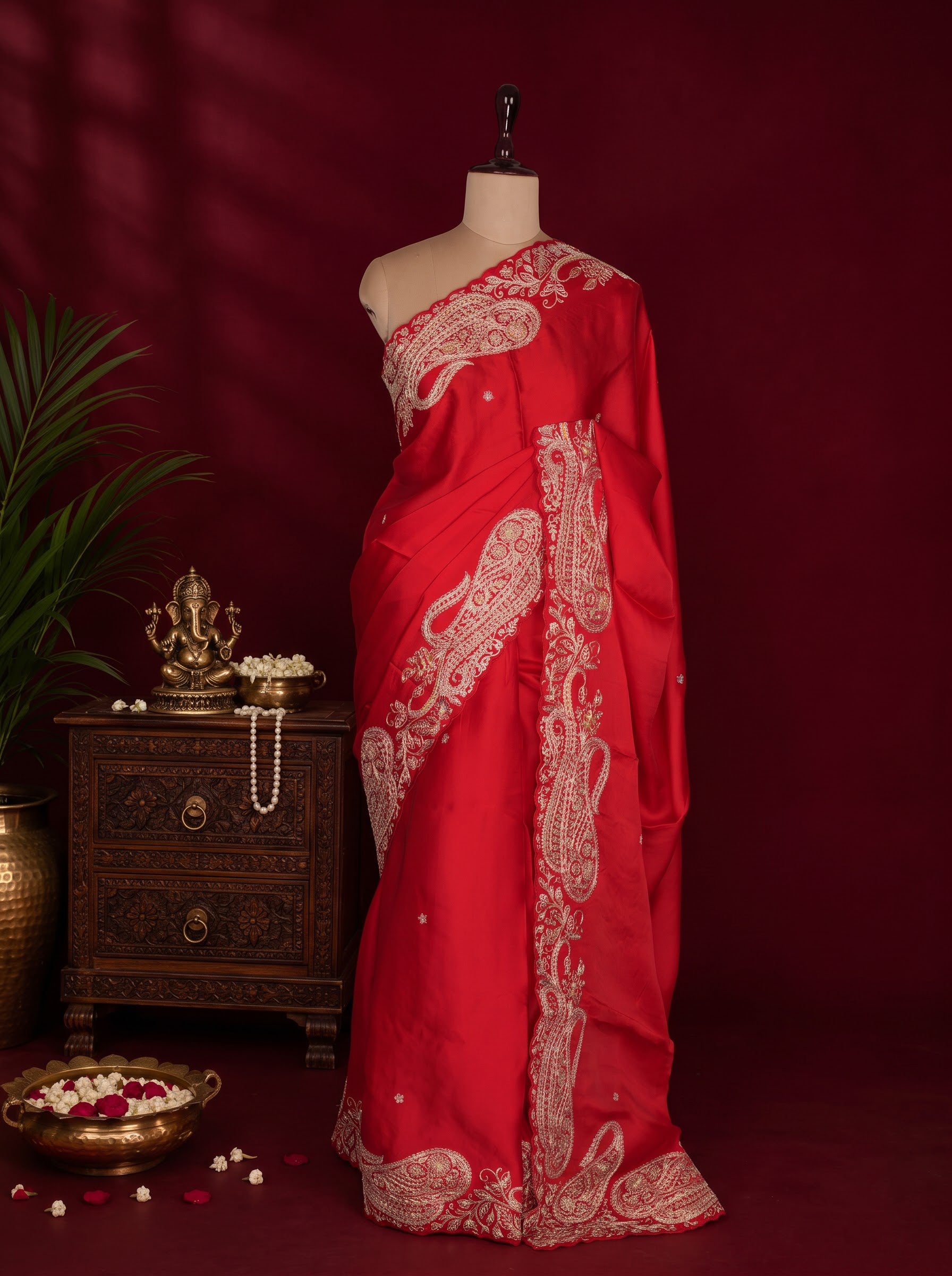 Red Designer Saree
