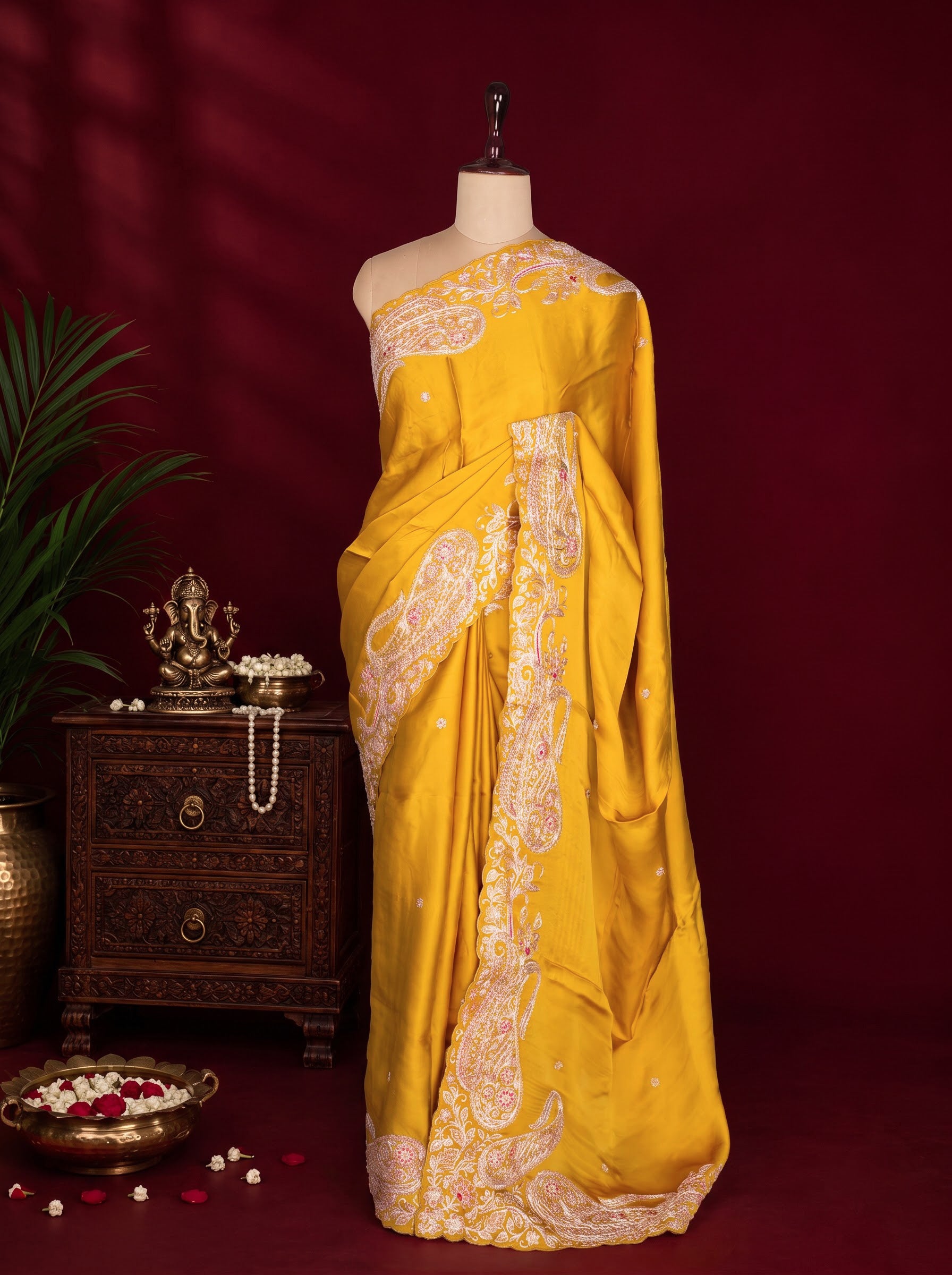 Mango Yellow Designer Saree