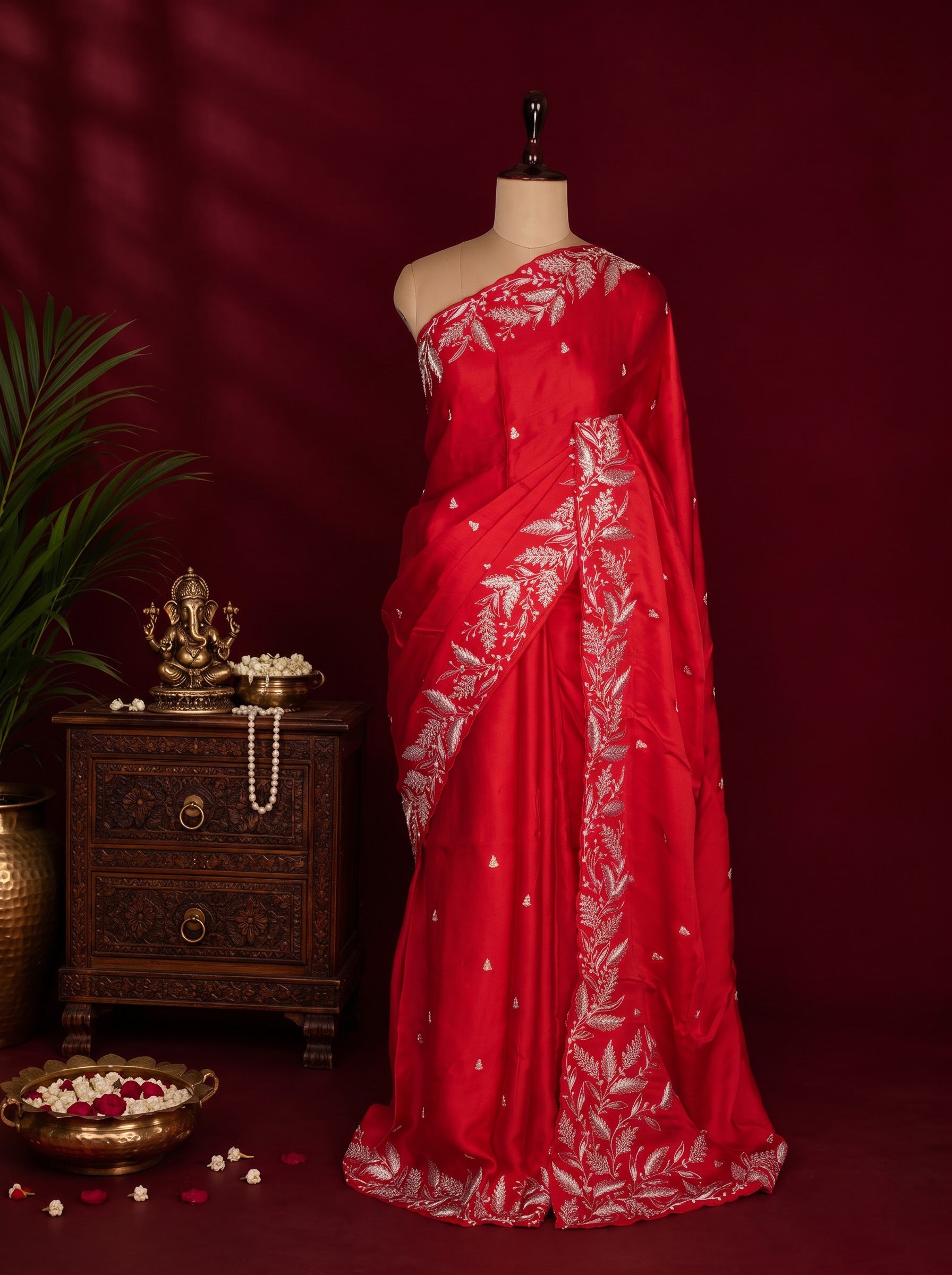 Ruby Red Designer Saree