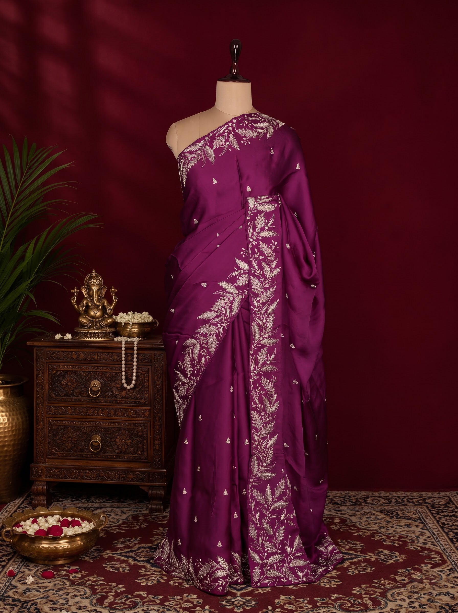 Magenta Designer Saree