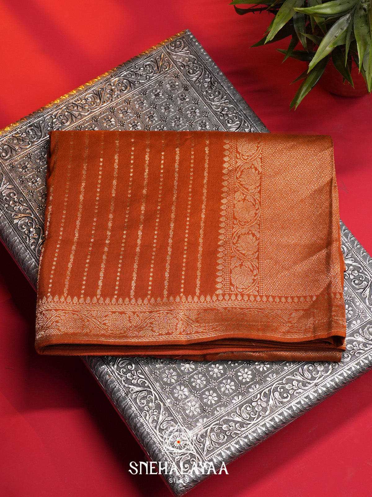 Orange Banaras Saree