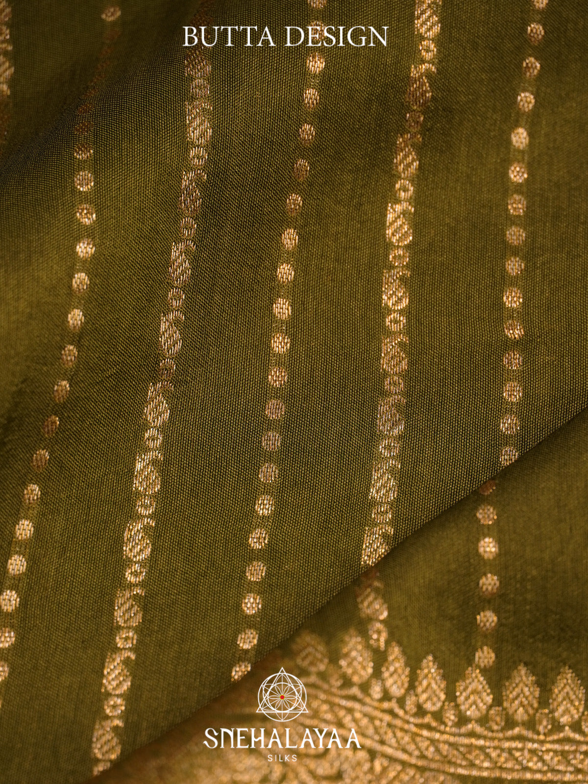 Olive Green Banaras Saree