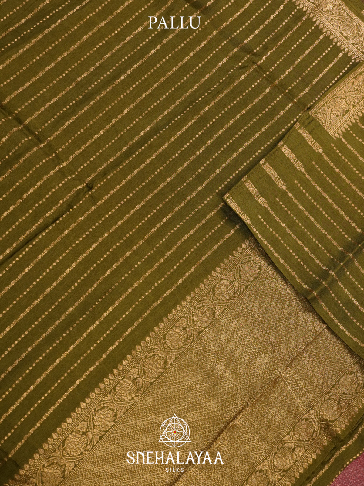 Olive Green Banaras Saree