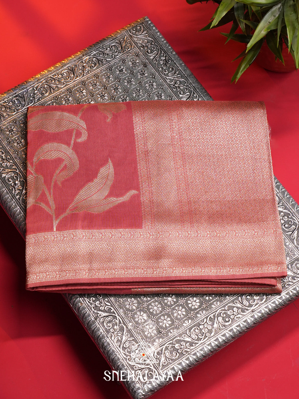 Peach Dola Saree