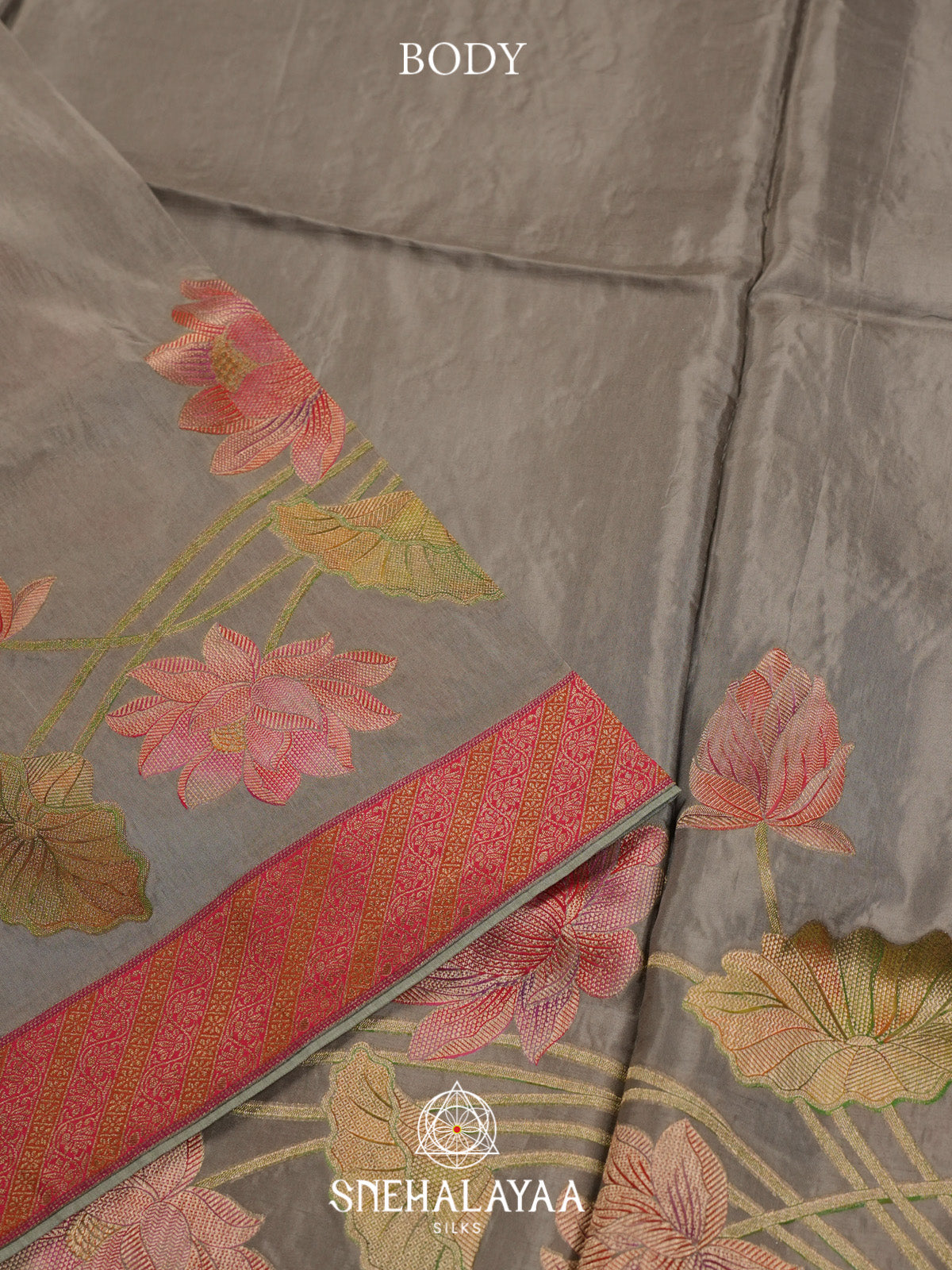 Beige Gold Dola Saree