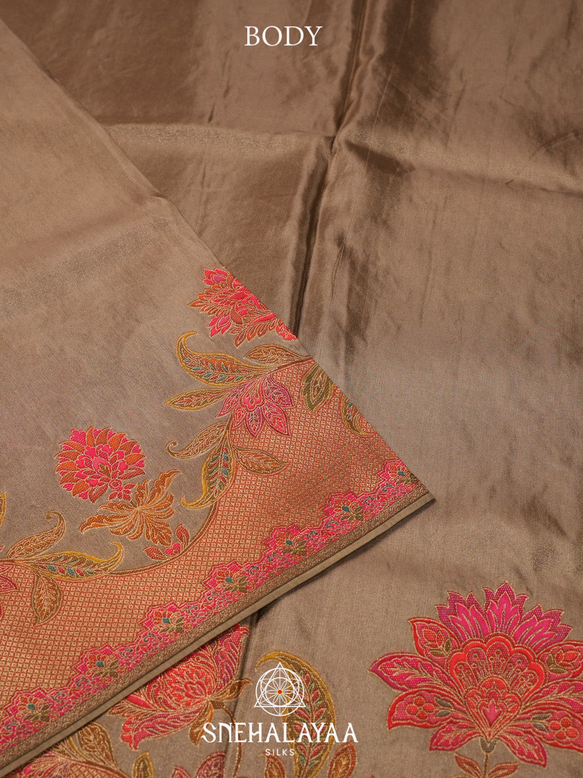 Beige Gold Dola Saree