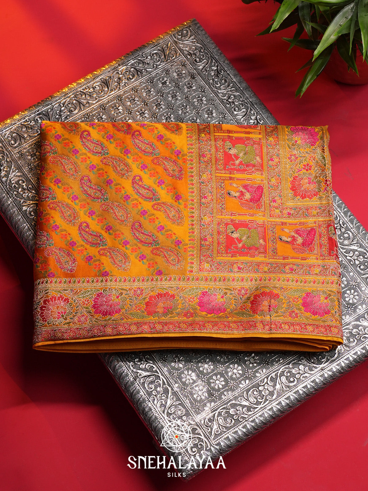 Orange Banaras Saree