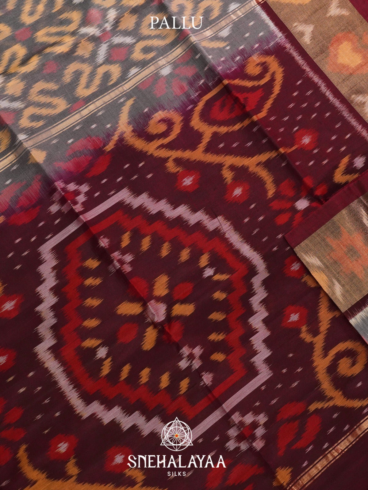 Grey Ikat Silk Cotton Saree