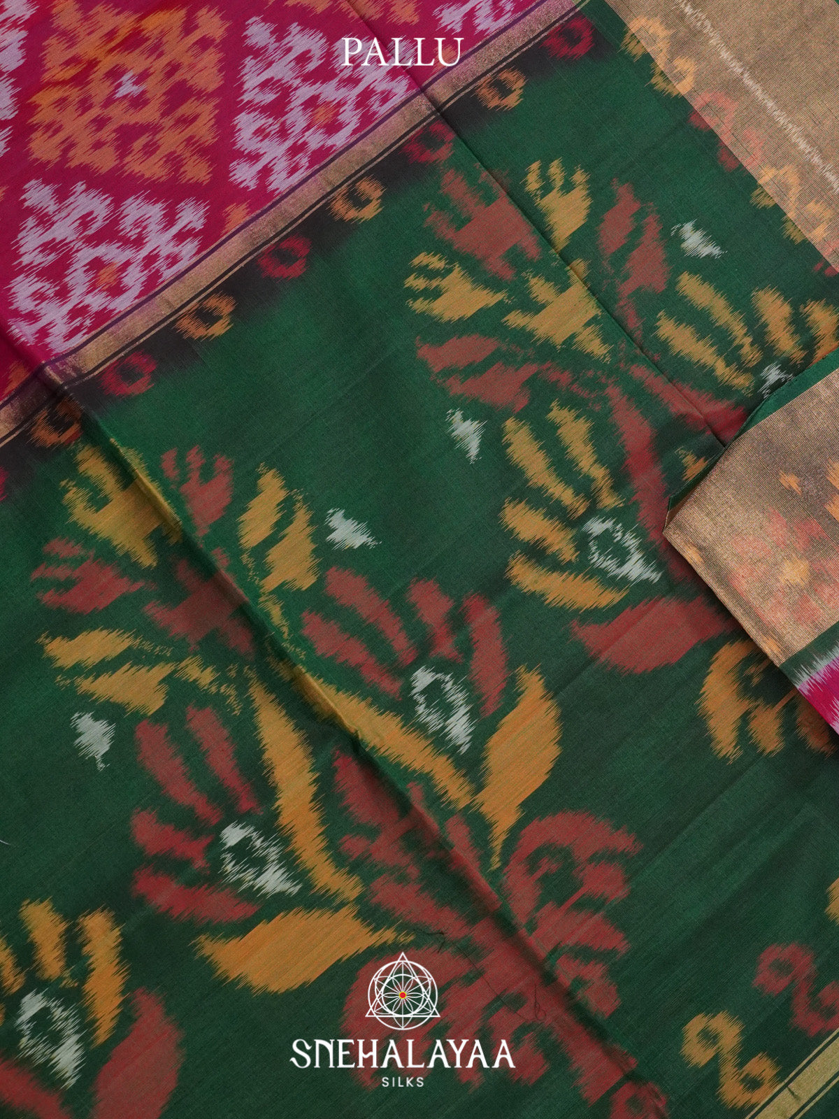 Pink Ikat Silk Cotton Saree