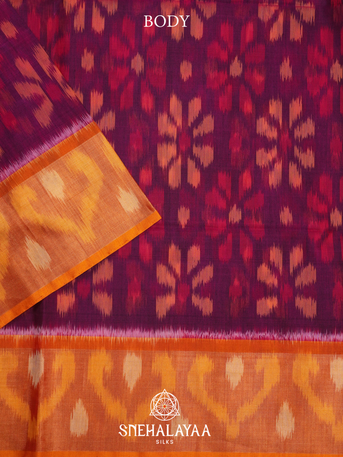 Magenta Ikat Silk Cotton Saree