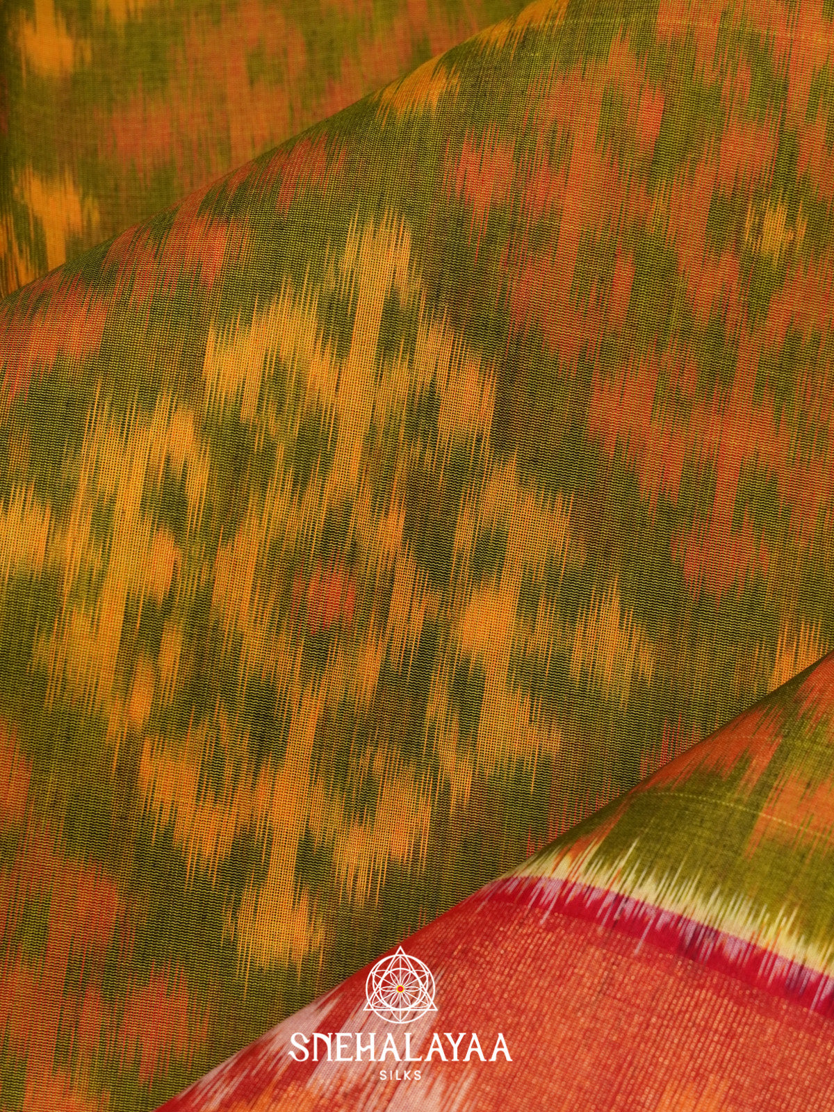 Green Ikat Silk Cotton Saree