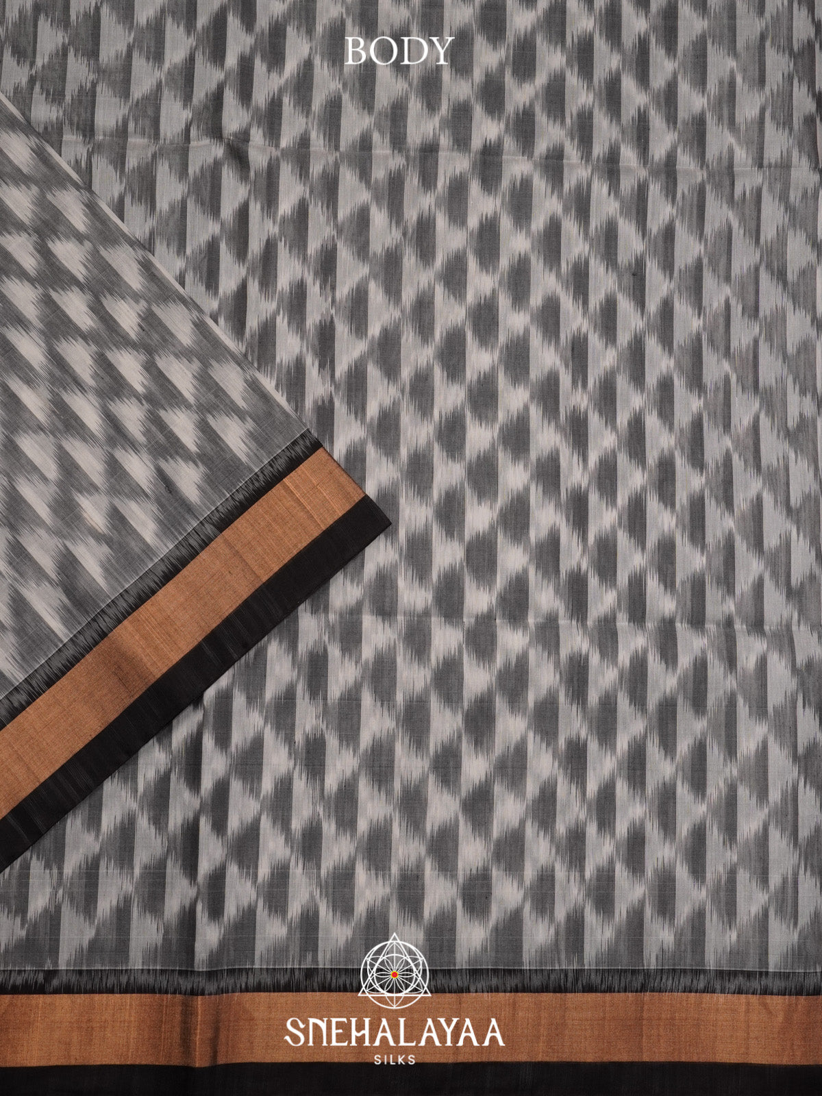 Grey Ikat Silk Cotton Saree