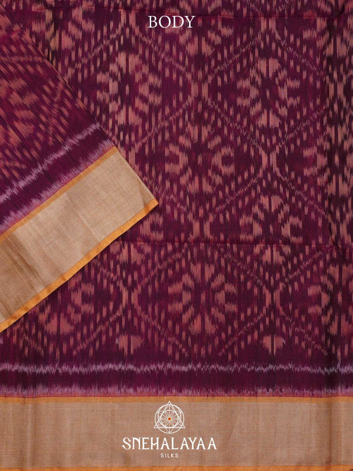 Magenta Ikat Silk Cotton Saree