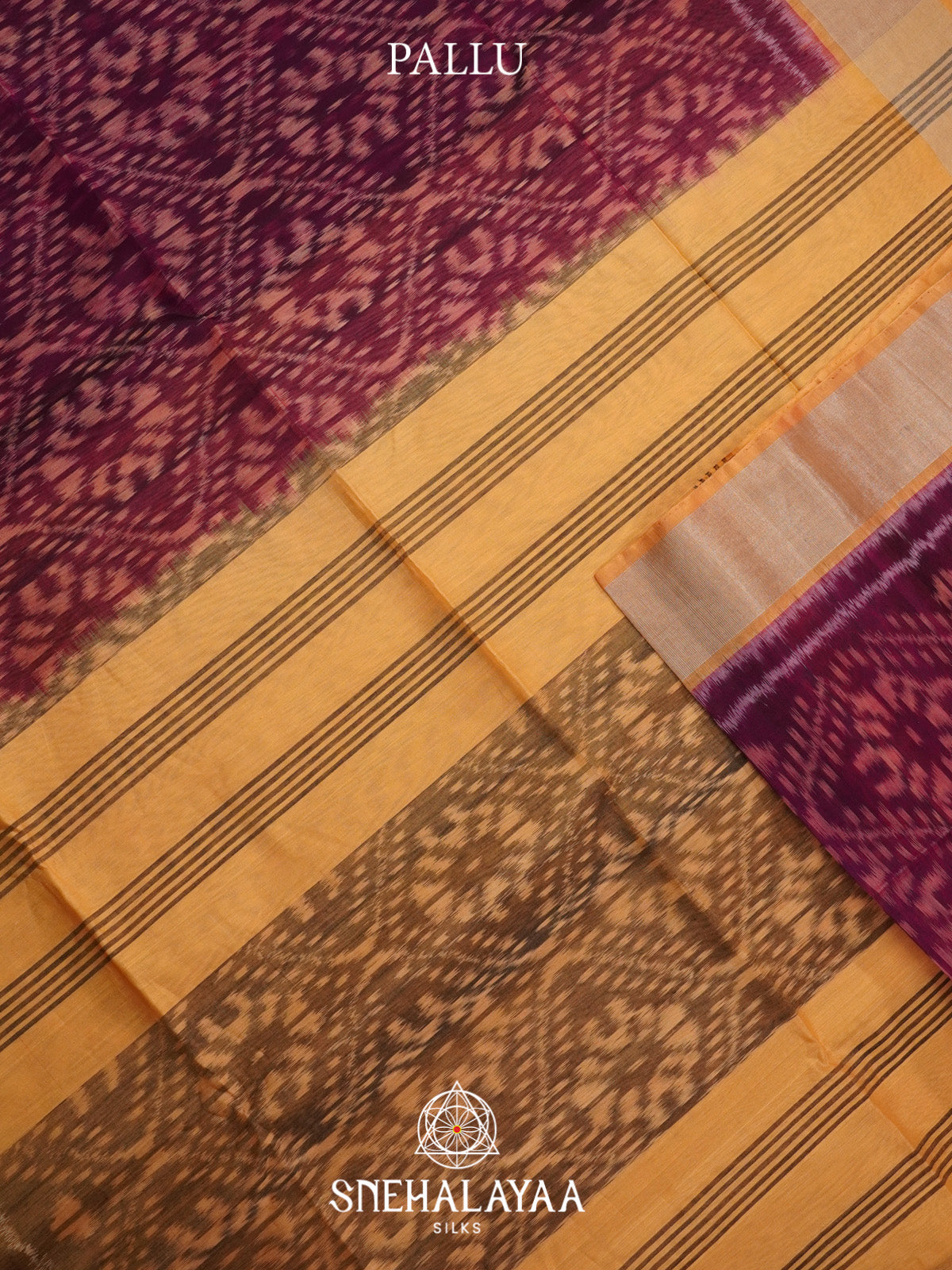 Magenta Ikat Silk Cotton Saree