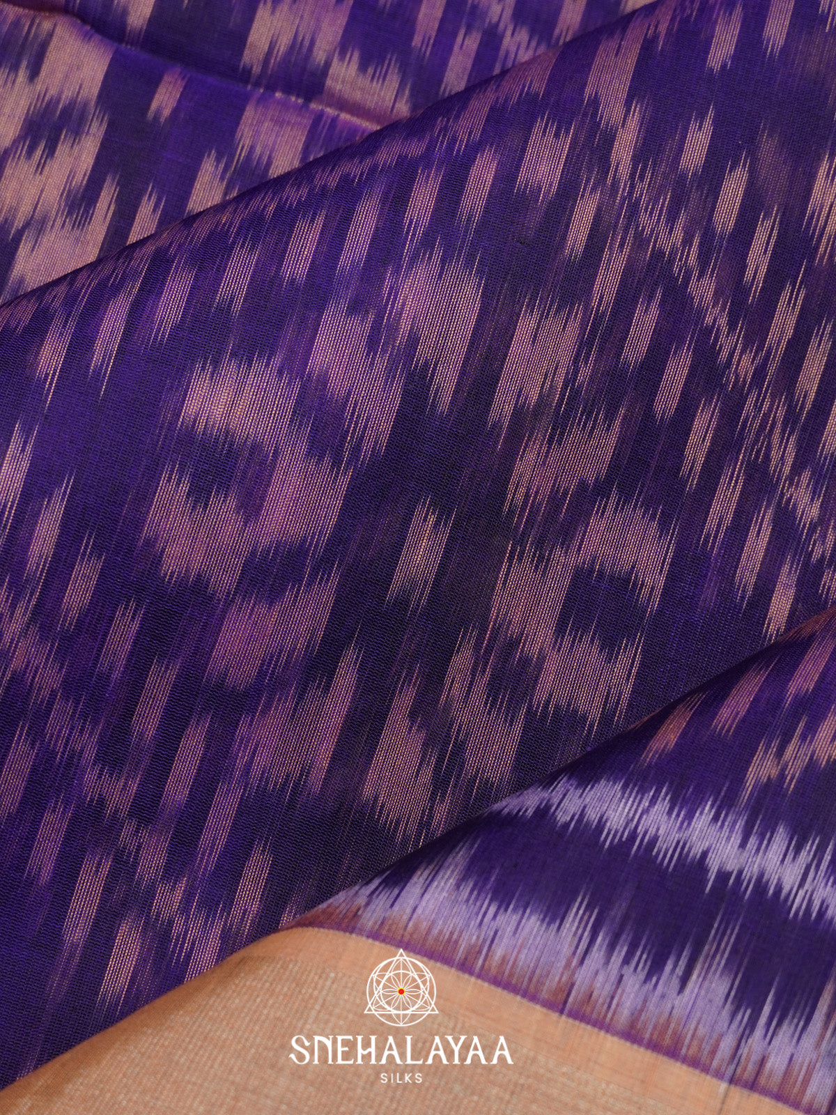 Purple Ikat Silk Cotton Saree