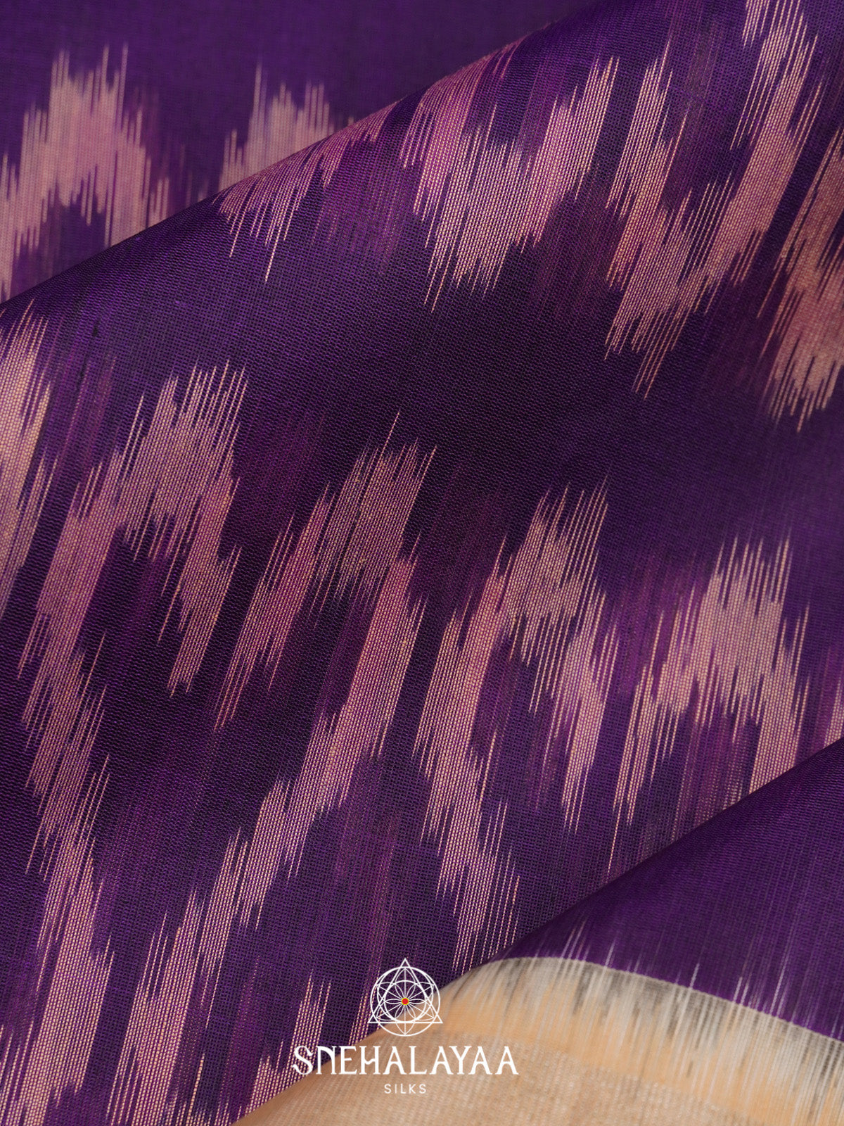 Purple Ikat Silk Cotton Saree