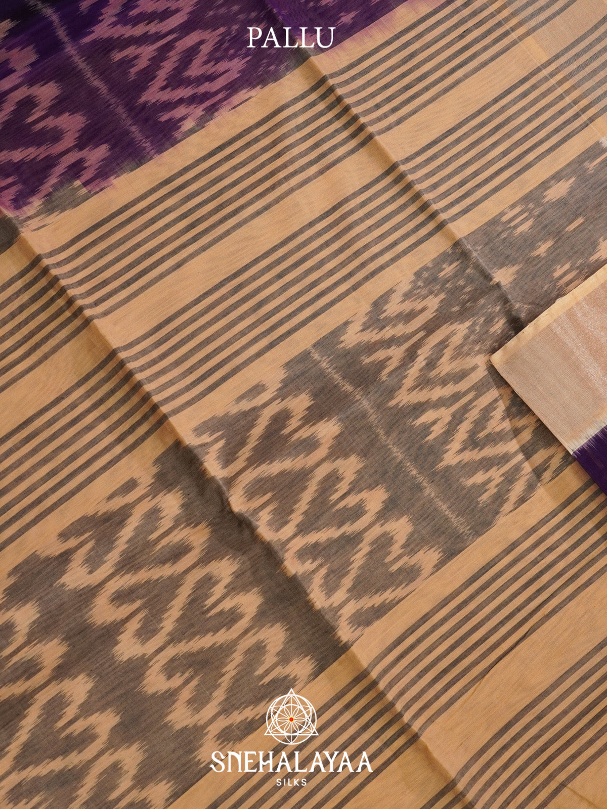 Purple Ikat Silk Cotton Saree