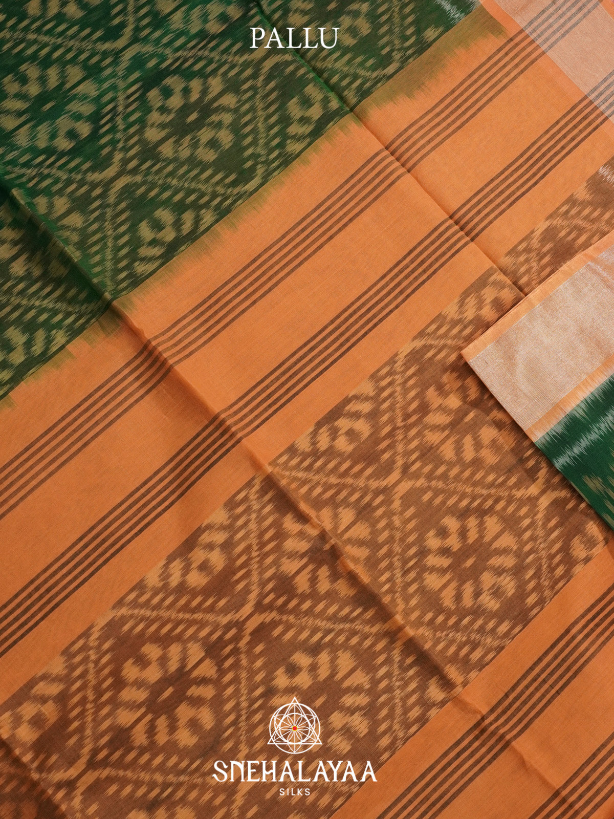 Emerald Green Ikat Silk Cotton Saree