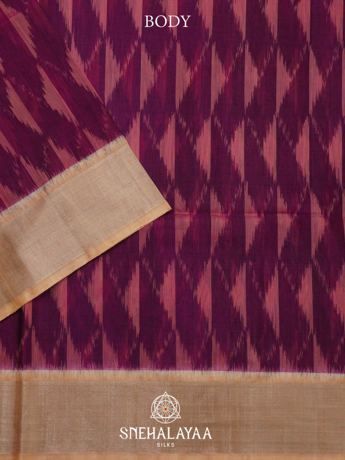 Magenta Pink Ikat Silk Cotton Saree