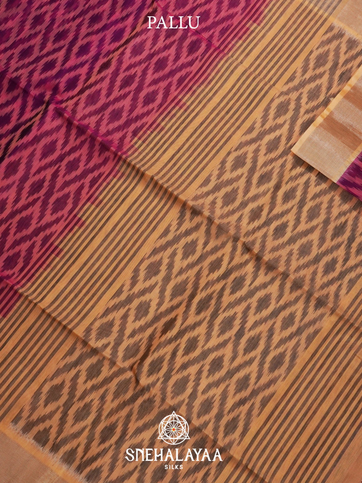 Magenta Pink Ikat Silk Cotton Saree