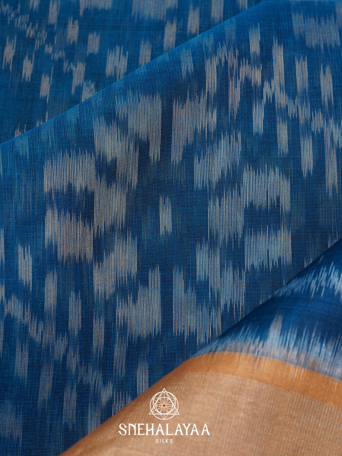 Blue Ikat Silk Cotton Saree