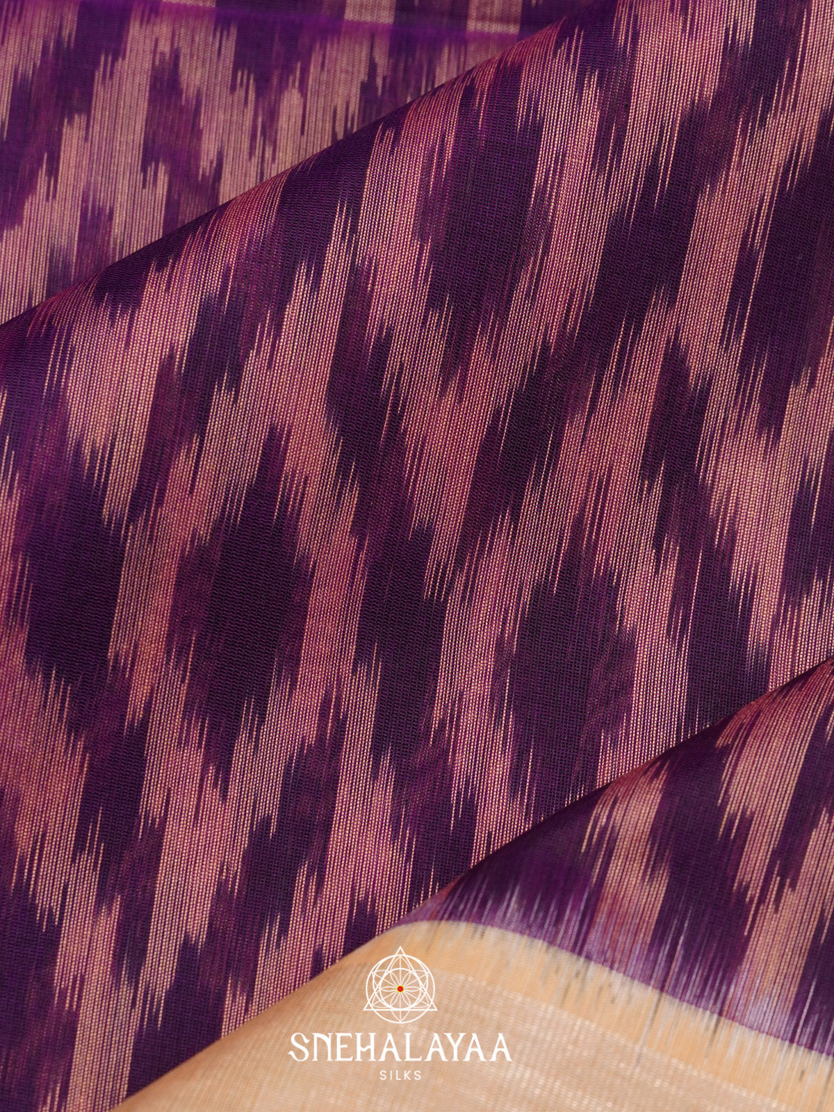 Purple Ikat Silk Cotton Saree