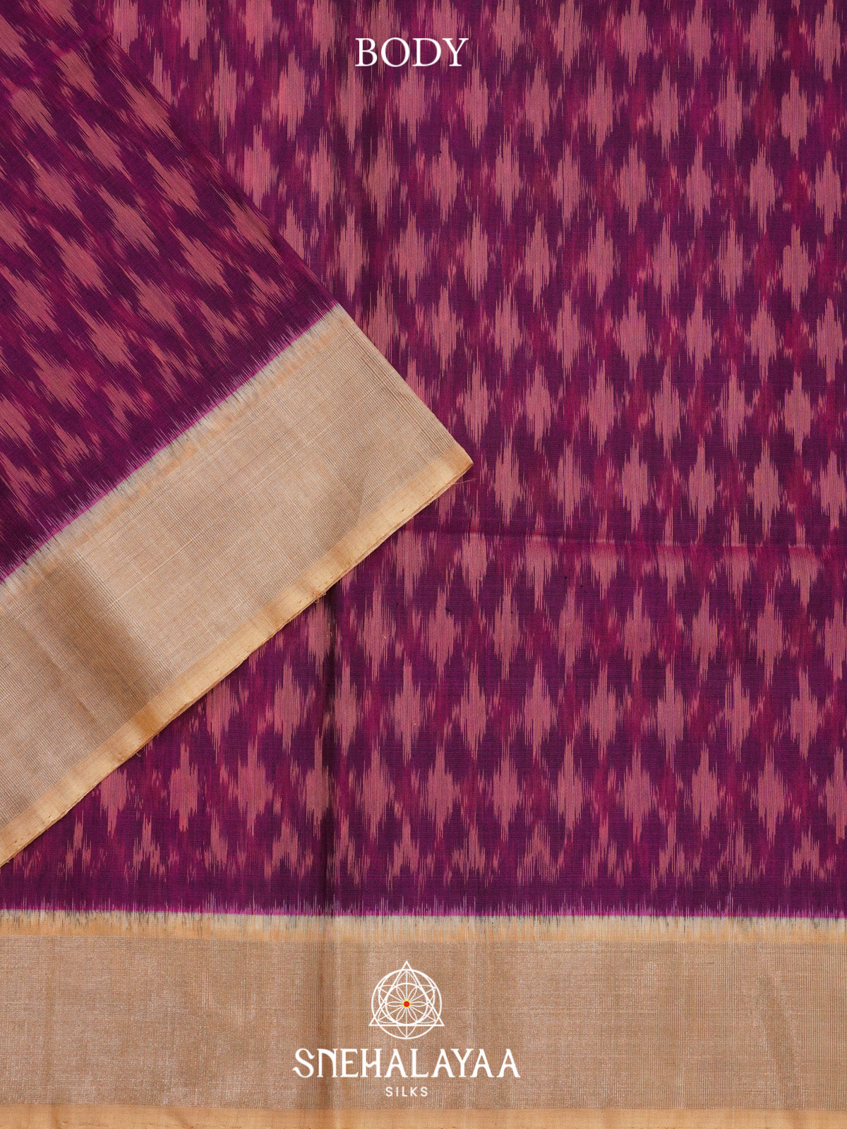 Magenta Ikat Silk Cotton Saree