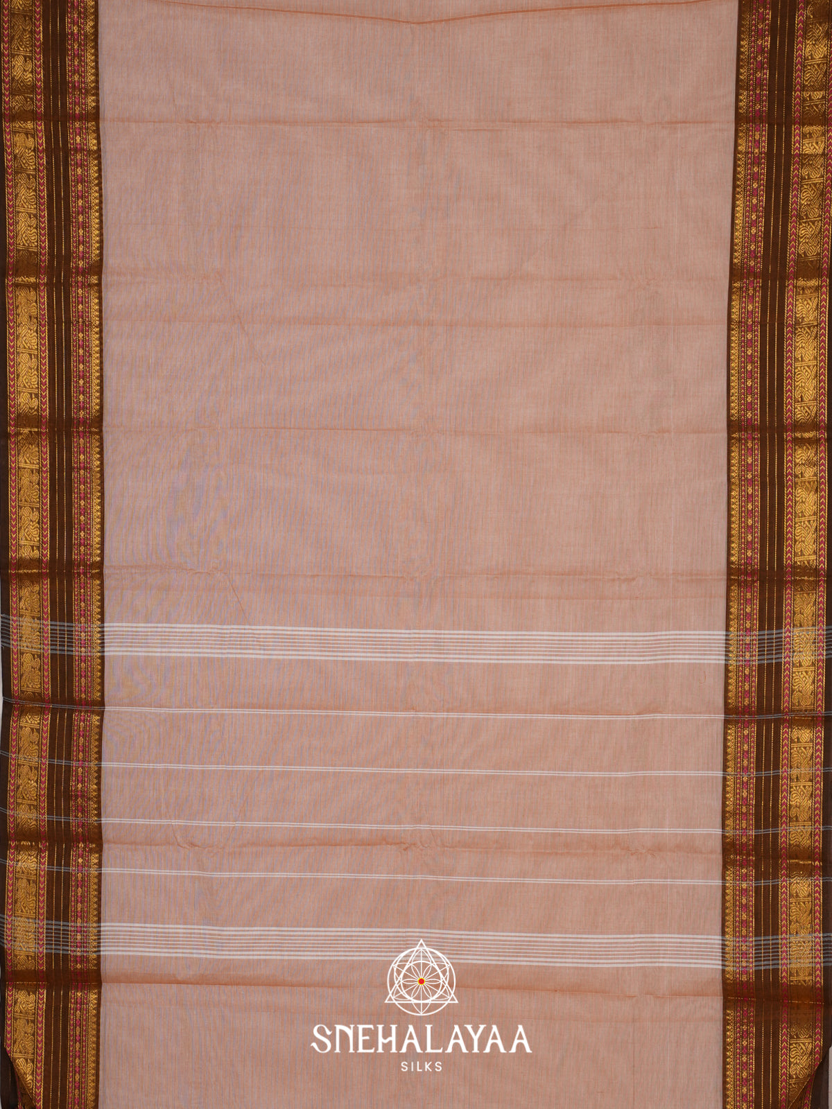 Beige  Chettinad Cotton Saree
